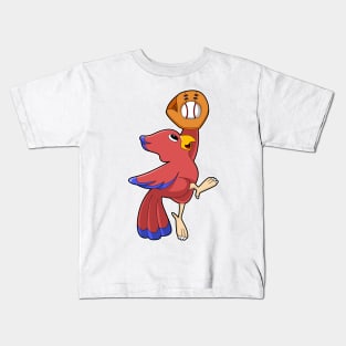 Bird at Baseball with Baseball glove Kids T-Shirt